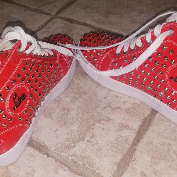 Christian Louboutin Louis Silver Spikes High Tops - Picture 2 of 4